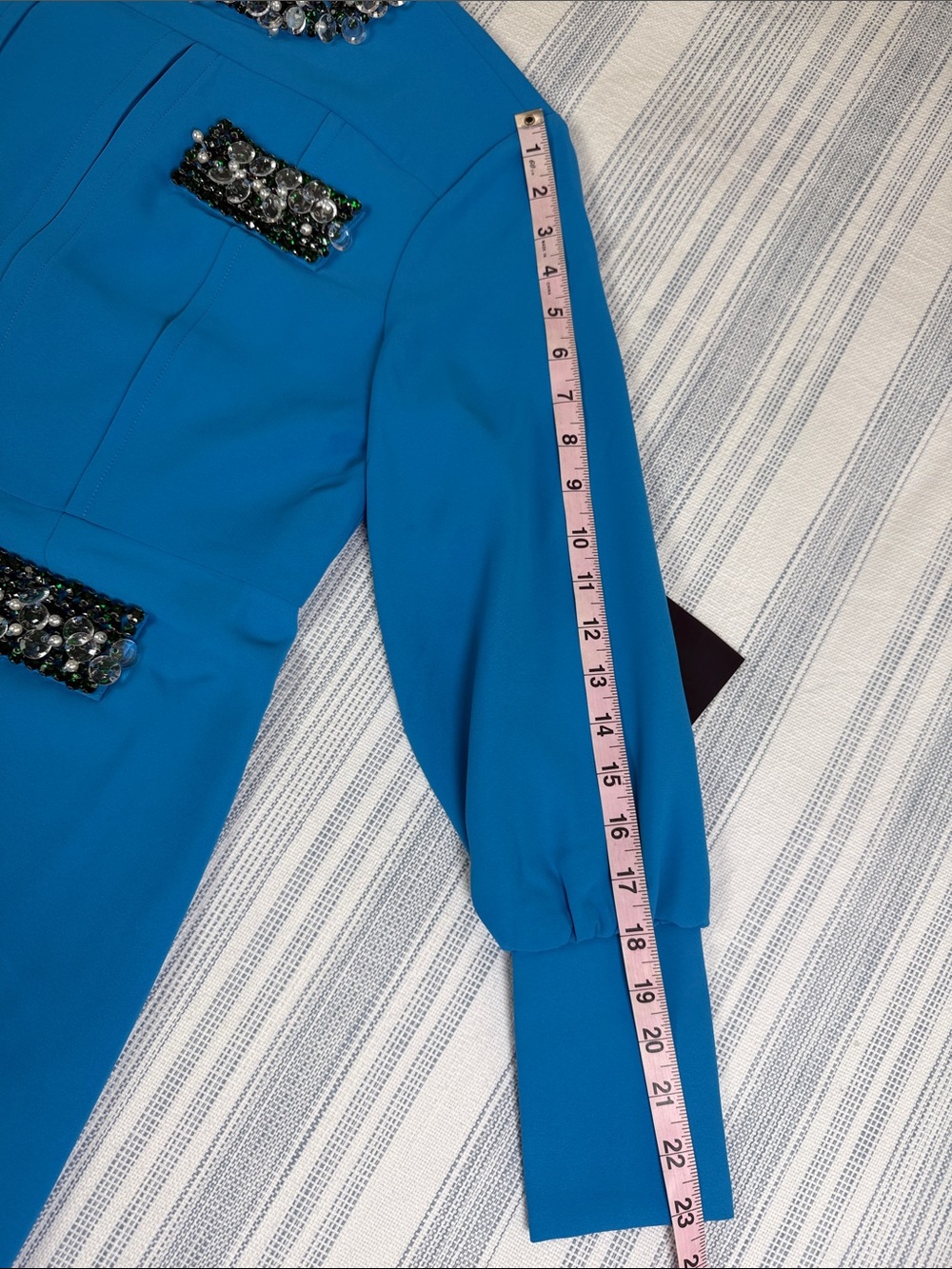 Tuckernuck Blue Crystal Embellished Pleated Dress NWT Medium - Picture 10 of 14